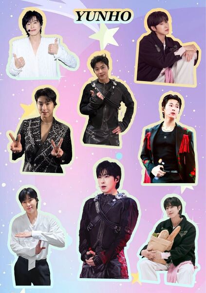 東方神起 ユノ シール ユンホ TVXQ ステッカー 写真 韓国グッズ