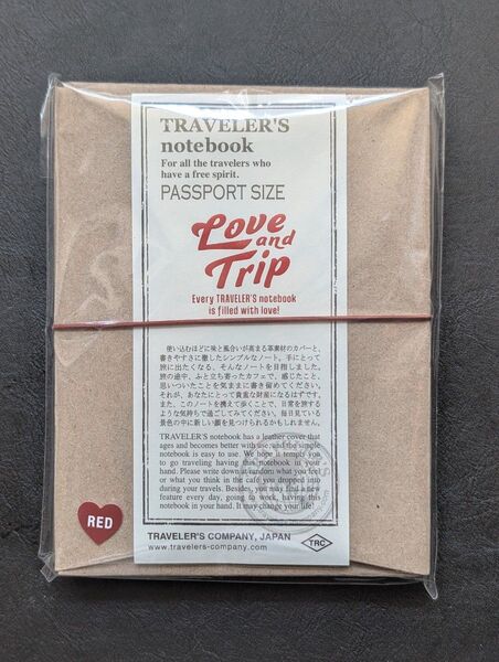 トラベラーズノート LOVE AND TRIP◆パスポートサイズ レッド