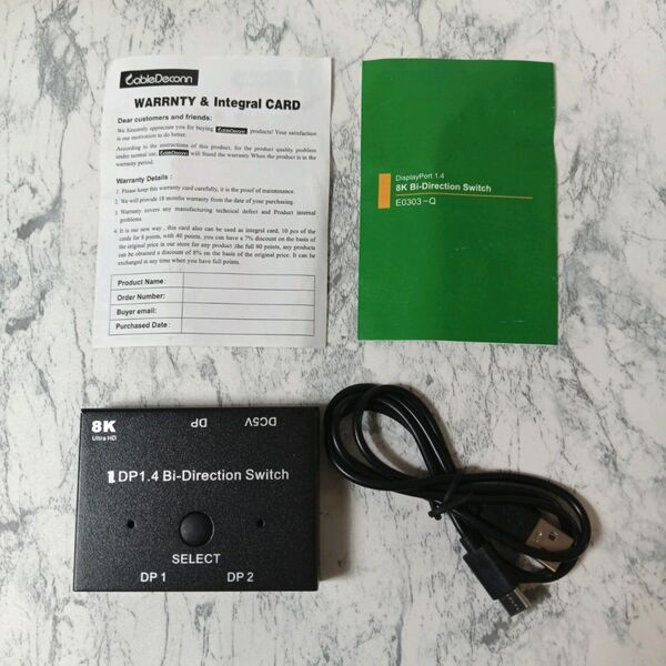【未使用】CableDeconn DisplayPort 1.4 8K Bi-Direction Switch