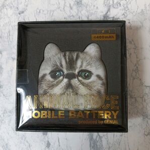 【未使用】アニマルフェイスモバイルバッテリー 猫 GENIAL 4400mAh