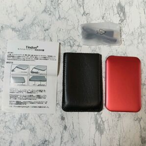 【未使用】Tindon モバイルバッテリー レッド ケース付き