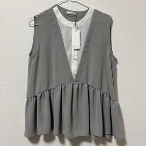 BEATRICE ノースリーブトップス グレー 未使用 タグ付き