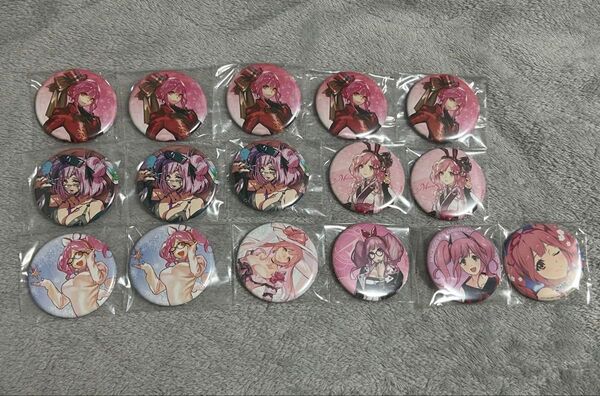 マクロスデルタ ワルキューレ マキナ 缶バッジ 16個 裏面の状態が悪いのあり(黒ずみ汚れスレ) おしゃマク イルミ