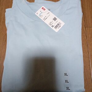 ユニクロ エアリズムコットンクルーネックT ライトブルー XL 未使用、新品ユニクロ、ユニクロ新品、ユニクロエアリズム