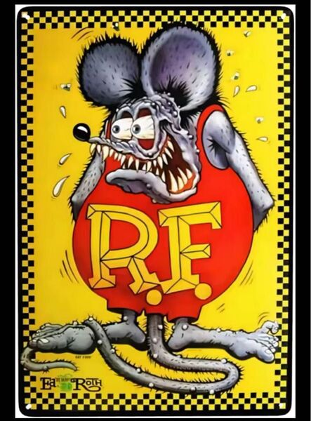 Ed Roth ラットフィンク ブリキ看板 Rat Fink 世田谷ベース