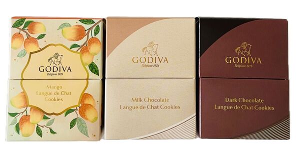 GODIVA ゴディバ ラングドシャクッキー 5枚入 × 3セット マンゴー ダークチョコレート ミルクチョコレート