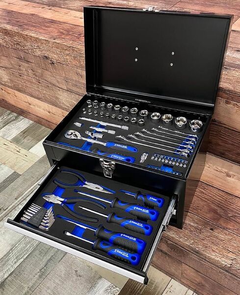 整備工具セット ツール70点+ツールチェスト レッド EVAマットトレー仕様 各種メンテナンス作業対応 バイク 自動車