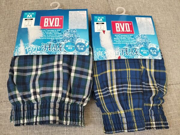 【トランクス M】前開き 下着 パンツ B V D 綿100%