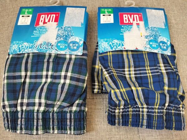【トランクス L】前開き BVD 下着 パンツ 綿100%