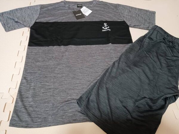 【ルームウェア M】半袖 ハーフパンツ部屋着 パジャマ 上下セット 涼しい DRY 薄手 メンズ 紳士 高校生 中学生 夏