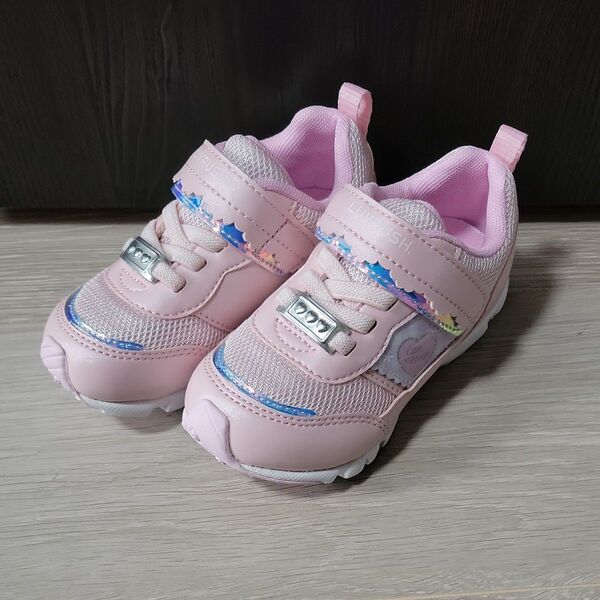 【新品】MoonStar ラブラッシュ 15㎝ スニーカー 女の子 LUVRUSH ピンクハート