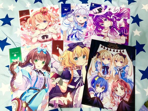 6枚セット【ご注文はうさぎですか?】東京アニメセンター 渋谷 クリアファイル ココア チノ リゼ 千夜 シャロ マヤ メグ エル