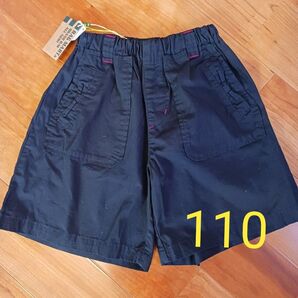 ラグマート☆ragmart☆キュロットパンツ☆110☆ショートパンツ☆リボン黒 ハーフパンツ ボトムス 半ズボン