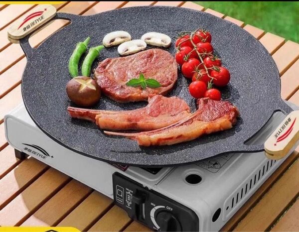 【新品】鉄板鉄板焼きプレート アウトドア キャンプ BBQ マルチグリドルパン 直径30cm 焚き火 ガス
