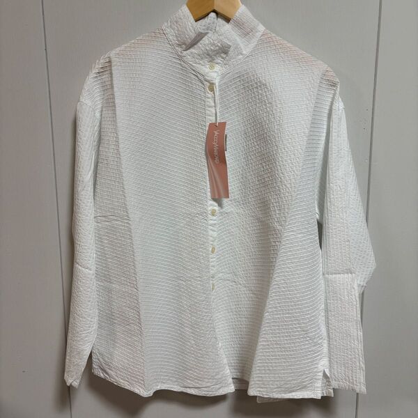 【未使用タグ付き】ヤッコマリカルド ピンタック 白 3サイズ ボタンダウンシャツ 長袖シャツ L XL ホワイト