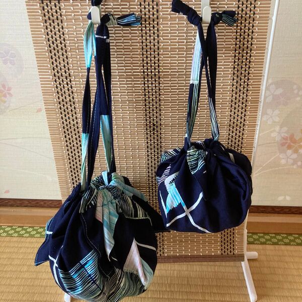 巾着 ポーチ 和柄 着物リメイク ハンドメイド