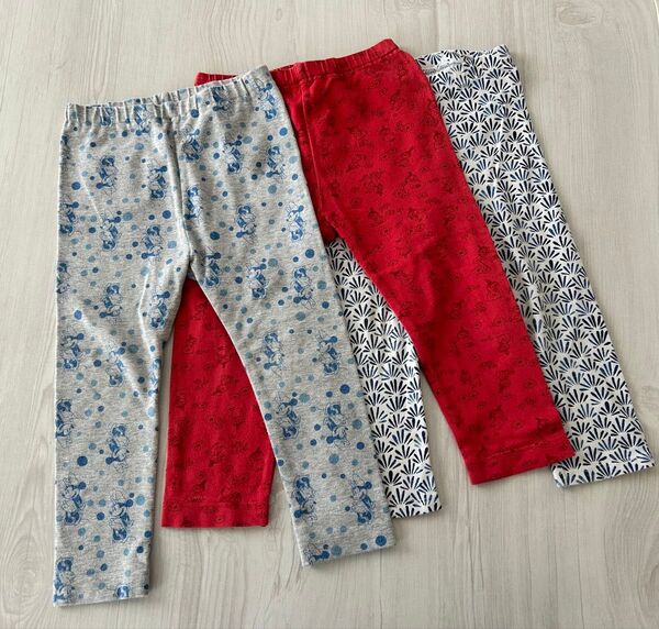 *90 レギンスパンツ 長ズボン ユニクロ H&M ミニーちゃん リトルミイ 3点セット*