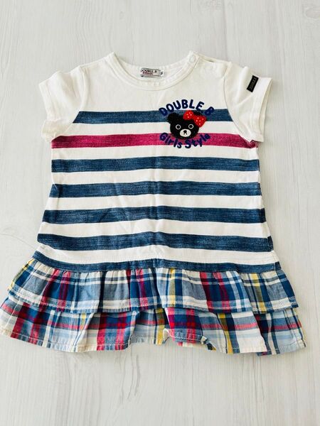 *ミキハウス double.b 90 Tシャツ チュニック* 半袖チュニックTシャツ