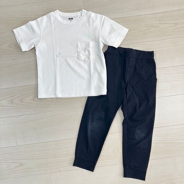 UNIQLO AIRism 半袖Tシャツ ジョガーパンツ 上下セット キッズ
