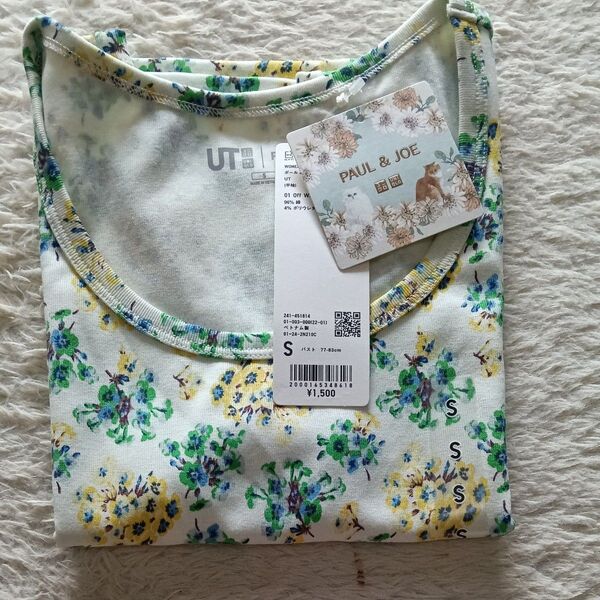 ユニクロ ポールアンドジョー コラボTシャツ 花柄 SサイズチビT