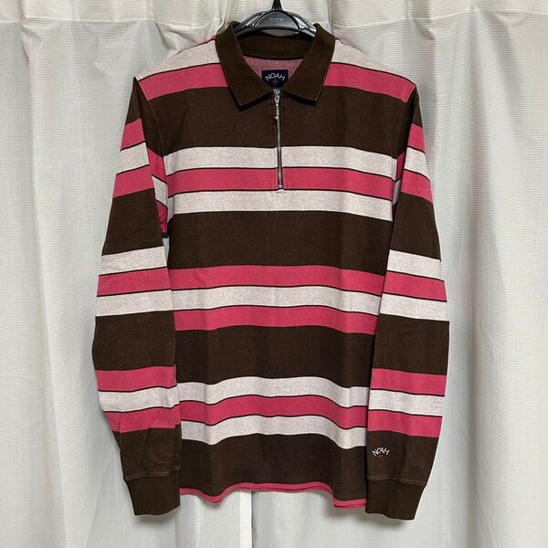Noah nyc ノア ジップ ポロシャツ ボーダー ロンT S