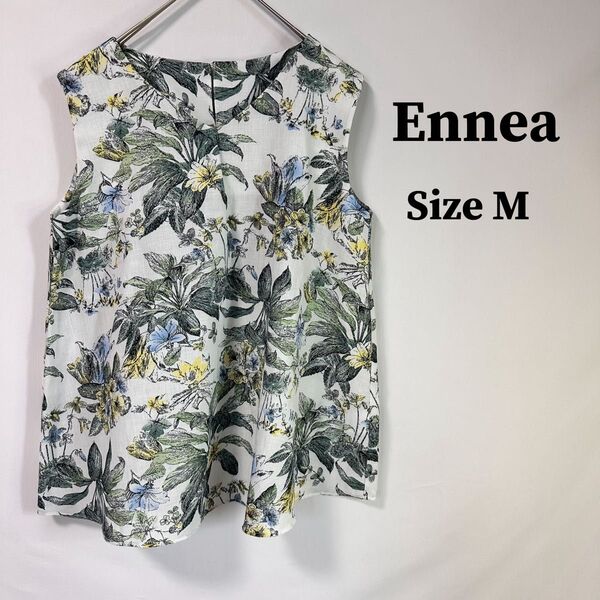 Ennea エンネア 花柄 ノースリーブ プルオーバー カットソー ブラウス 5ad22