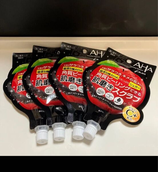 AHA クレンジングリサーチ 角質ケア 洗い流すパック ブラック 4個セット