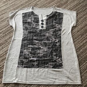 ボタン使い 切替デザイン チュニック