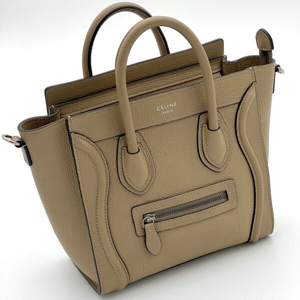CELINE セリーヌ ラゲージ ナノ ハンドバッグ デューン カーフ