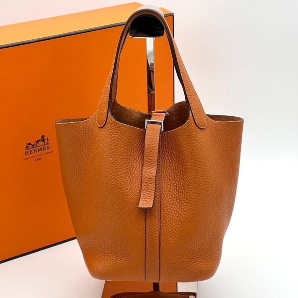 【美品】エルメス HERMES ピコタンPM ハンドバッグ □J刻印 レザー