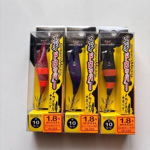 ラグゼ エギドロッパー 新品未使用 ゼブラ エビ パープル オレンジ 3個セット イカメタル がまかつ