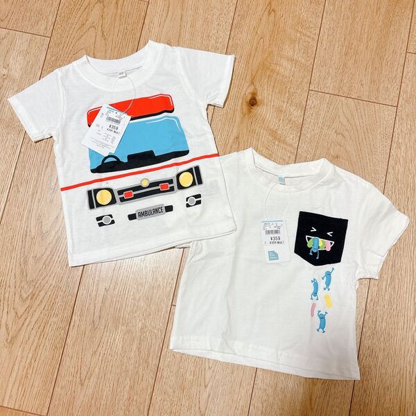 【235】 Tシャツ 半袖 半袖Tシャツ トップス キッズ ホワイト プリント 子供服 西松屋