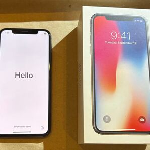 iPhoneX 256GB 背面にヒビあり 箱あり 初期化済み スペースグレイ