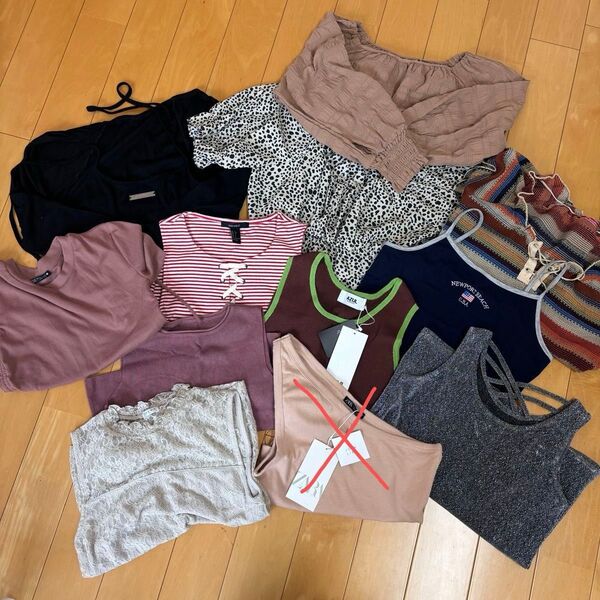 【夏服セット売り】ZARA AZUL GRL SHIEN トップス ショート丈 夏服 ボーダートップス 豹柄トップス