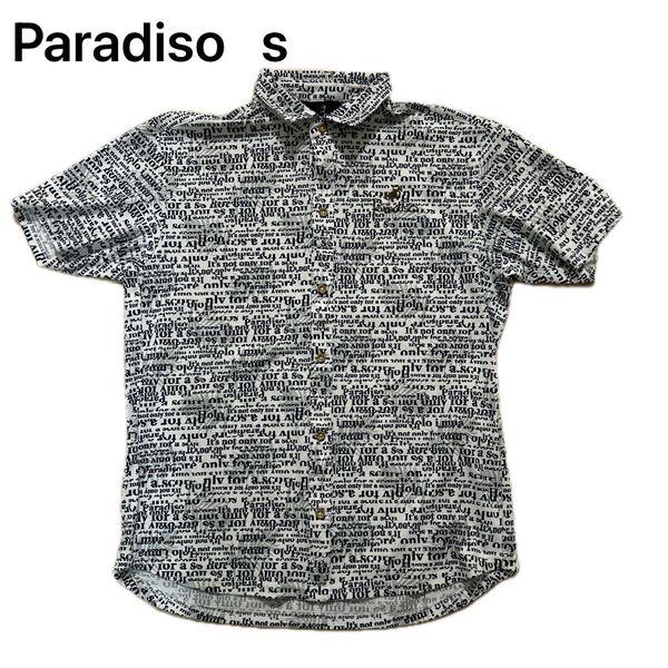 Paradiso パラディーゾ ゴルフ テキストプリントシャツ Lサイズ