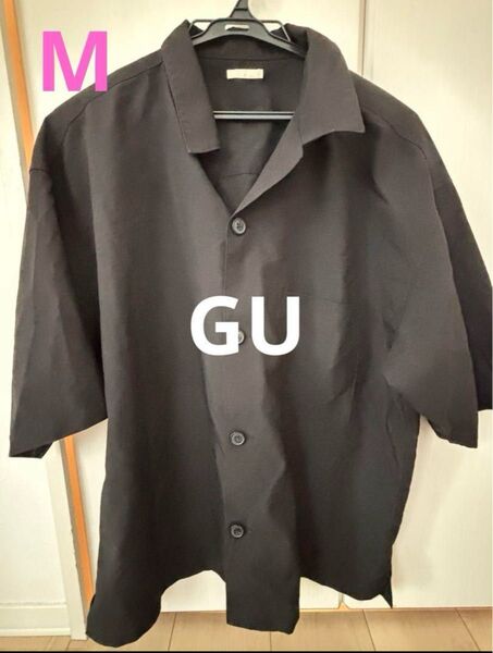【夏服】GU ジーユー メンズ 半袖 シャツ Mサイズ/ブラック
