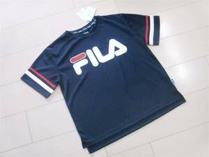 20613　新品　FILA　DRY　Tシャツ　紺　M　吸水速乾　UVカット