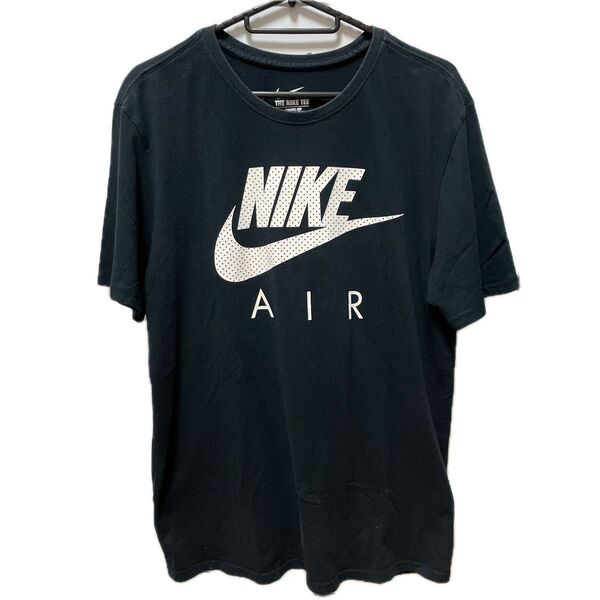 NIKE AIR ナイキ エアー ロゴ コットンTシャツ メンズ 半袖 L プリント ブラック
