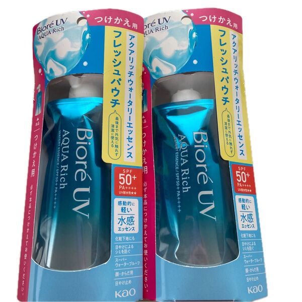 ビオレUV アクアリッチ ウォータリーエッセンス フレッシュパウチ つけかえ用 120g 2個 日焼け止め