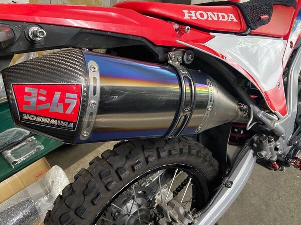 ヨシムラ RS-4J チタンブルーカバー フルエキゾーストホンダ crf250l MD47 中古美品!