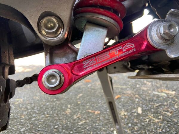 格安 crf250ls MD47 21年モデルに使用!ローダウンキット!ロワーリングリンク&鍛造アルミキックスタンドセット