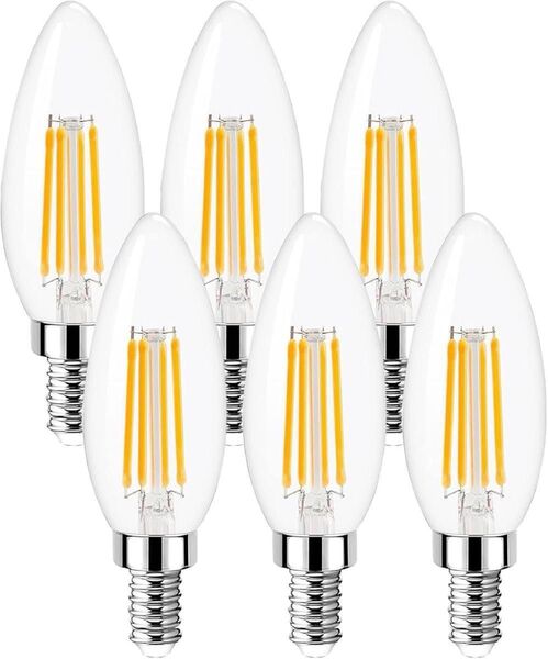 LED電球 E12 口金 全方向 40W形相当 シャンデリア 口金直径 6個入り