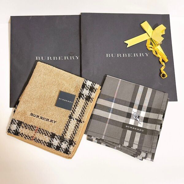 【新品未使用】BURBERRY バーバリー メンズ ハンカチ タオルハンカチ