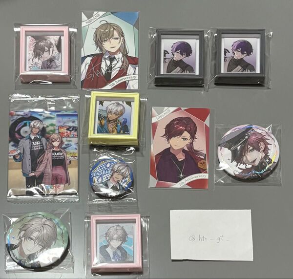 にじさんじ 叶 ローレン イブラヒム 剣持刀也 甲斐田晴 マグネット 缶バッジ チェキ風カード ART 7th くら寿司