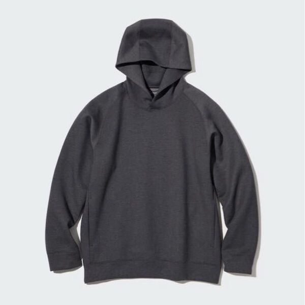 パーカー UNIQLO ユニクロ HOODIE ストレッチドライスウェットプルパーカ(長袖)ダークグレー 男女兼用