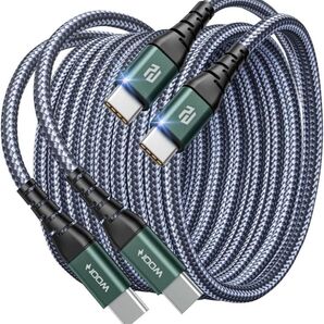 【新品未使用】充電ケーブル 100W-240W/5A 高速充電 USB-C & USB-C PD3.0対応 断線防止【2m×2本】