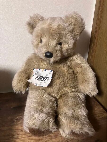【昭和レトロ/当時物】ファースト社製 タグ付エアメールベア(M) テディベア クマ/くま/熊 のぬいぐるみ