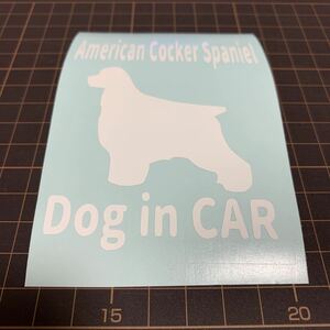 アメリカンコッカー　切り文字　ステッカー　アメコカ　AmericanCockerSpjniel ドッグインカー　dogincar シール　車　窓　かわいい