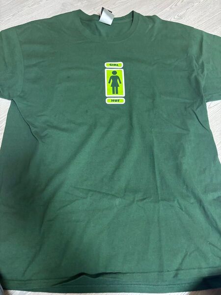 HUF Tシャツ GIRLロゴ グリーンXL訳あり