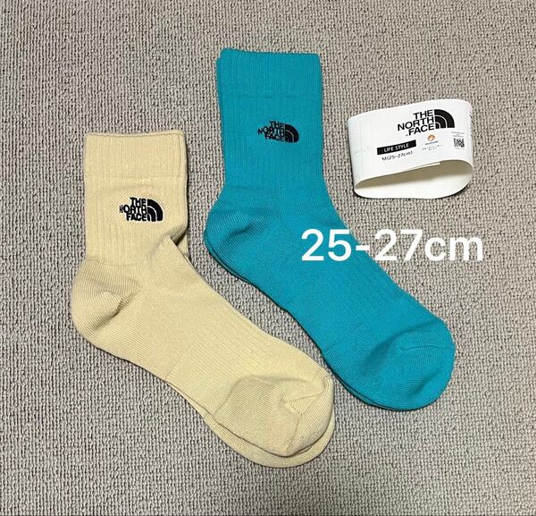 THE NORTH FACE 靴下 ソックス 25-27cm 2足セット ロゴ クルーソックス ザノースフェイス メンズ